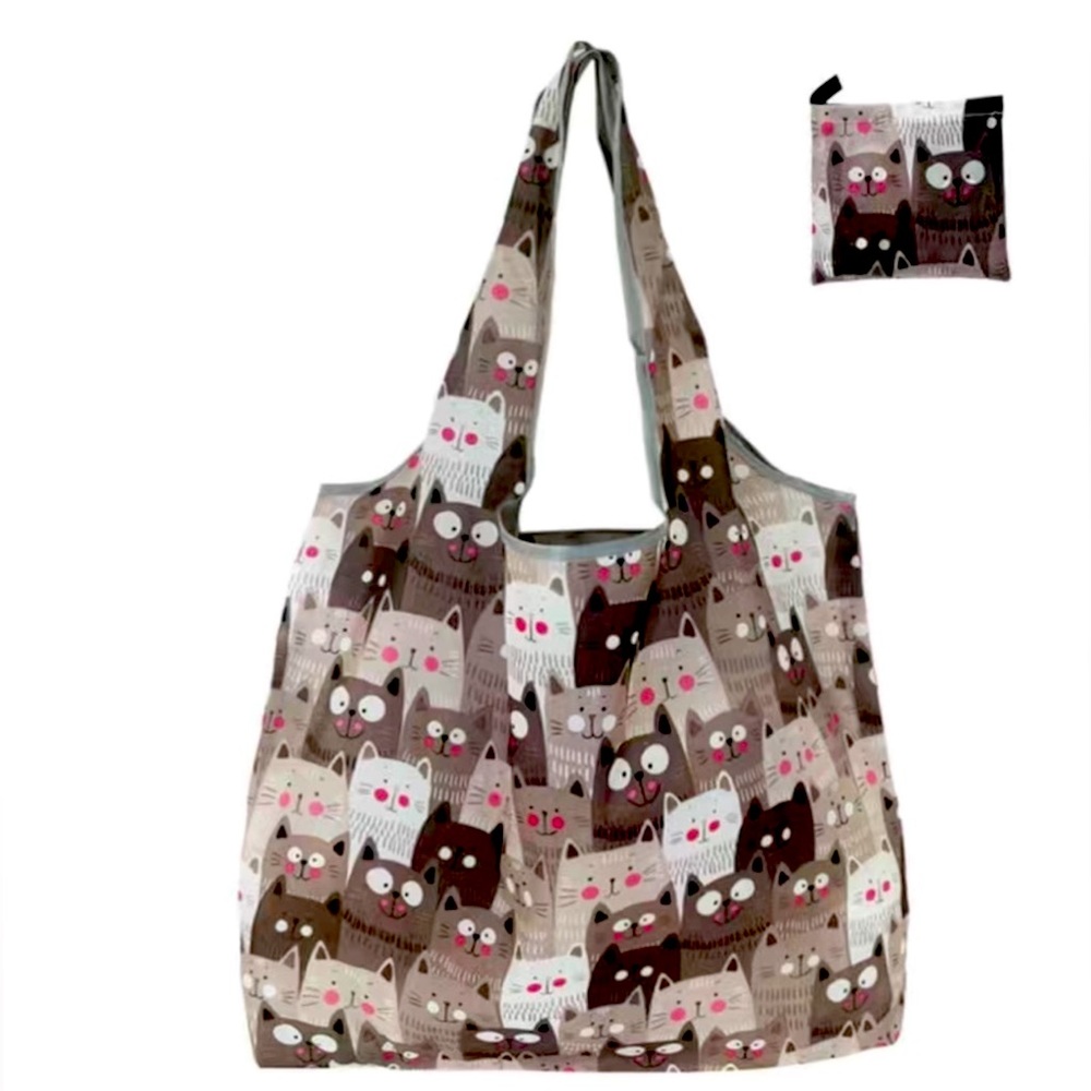 💝Boutique 😽Cat Print Shopping Bag Tote🐱